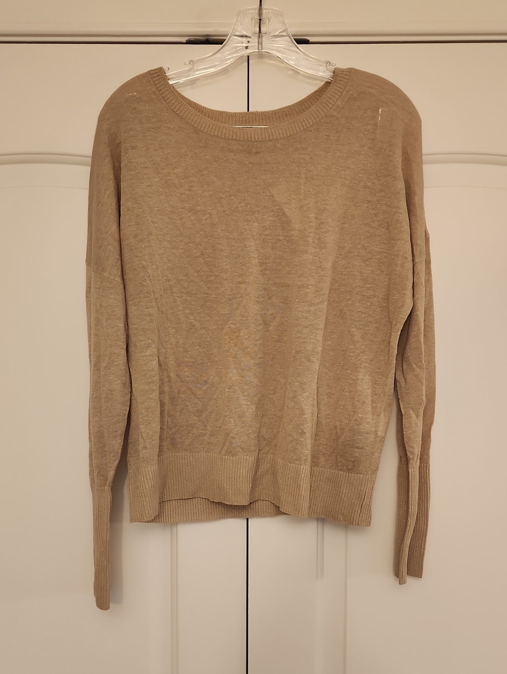 Banana Republic Light Beige Scoopneck Knit Sweater